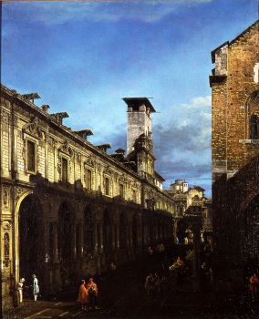 Vai alla pagina Bernardo Bellotto, Il palazzo dei Giureconsulti e il Broletto di Milano