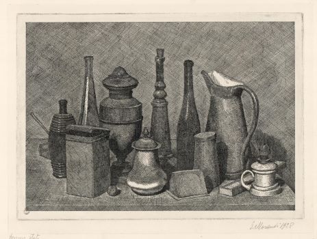 Vai alla pagina Giorgio Morandi, Grande natura morta con lampada a destra