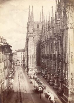 Pompeo Pozzi,  Veduta del fianco settentrionale del Duomo di Milano