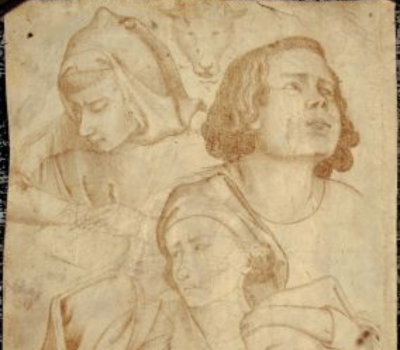 Vai alla pagina Agnolo Gaddi, Cinque teste di giovani e testa di agnello